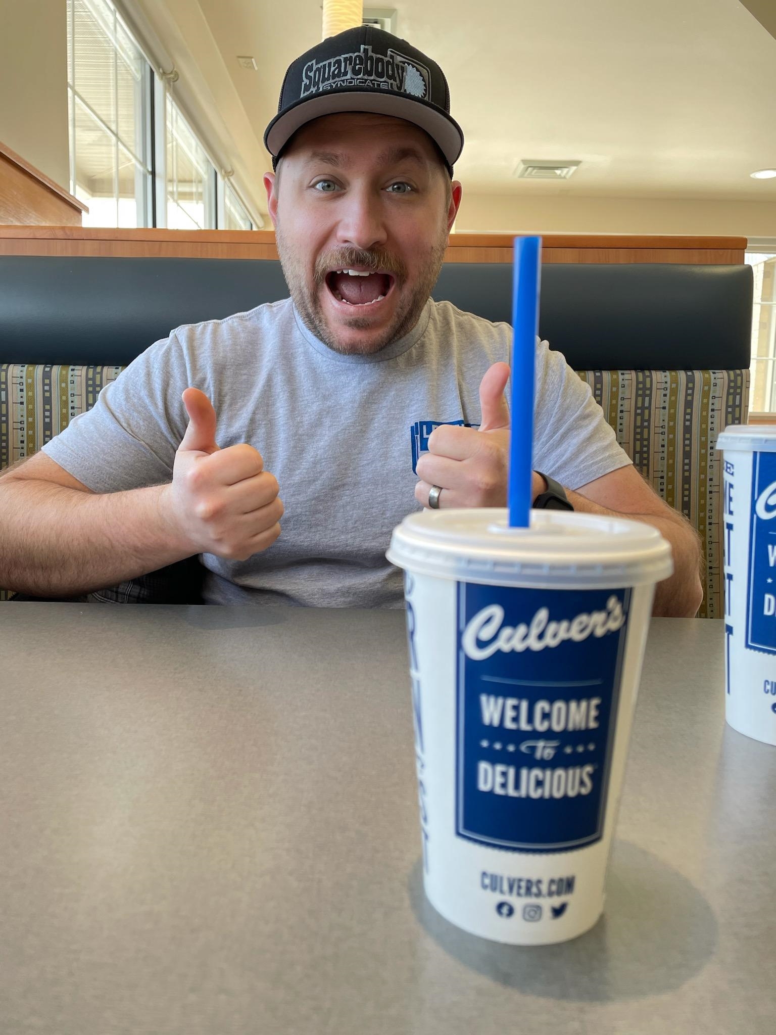 Man giving a thumbs at a Culver's