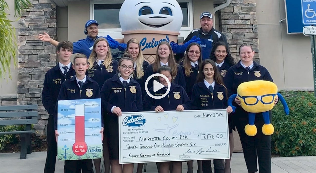 Play video on how Culver's gives back to the farming community in a modal window
