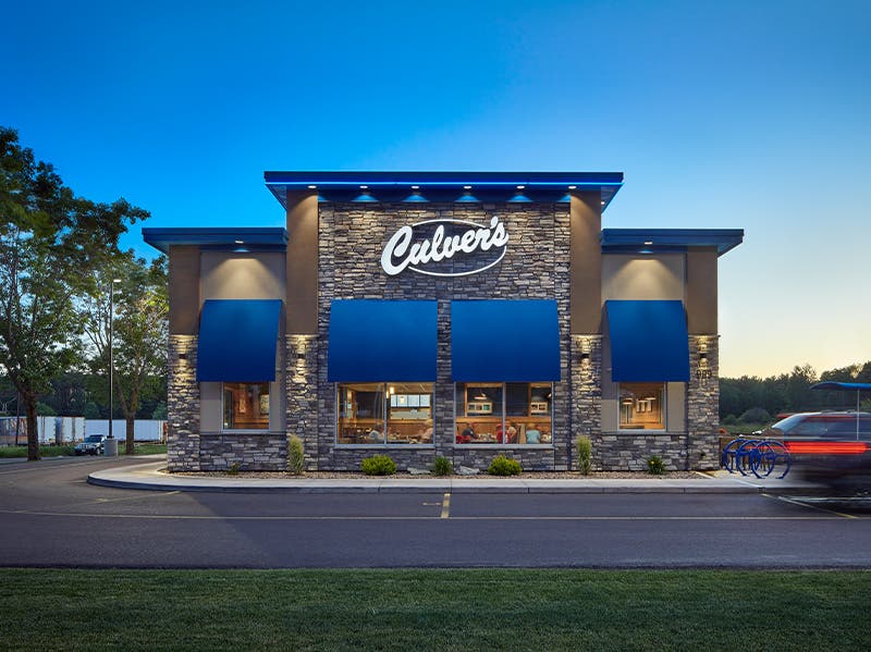 exterior shot of a culvers restaurant
