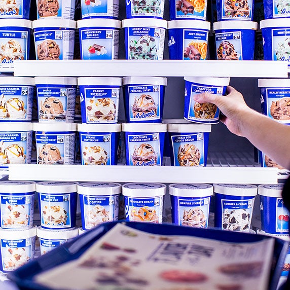 Freezer full of pints of Custard.