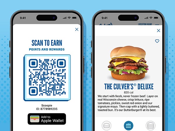 An image of a sample Delicious Rewards member's QR code on a mobile device.