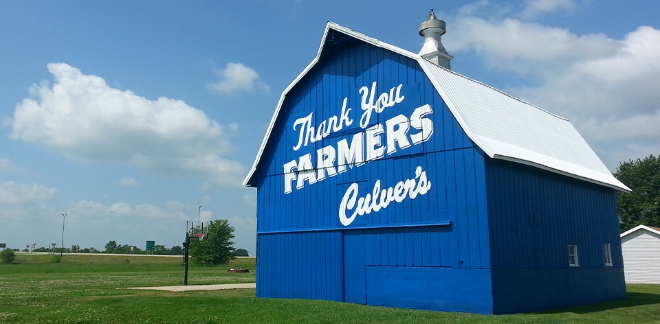 Culver's Thank You Farmers Blue Barn