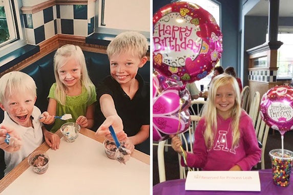 Leah smiles for her birthday party hosted at Culvers. 