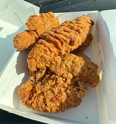 An order of Buffalo Chicken Tenders served in Culver’s to-go packaging.
