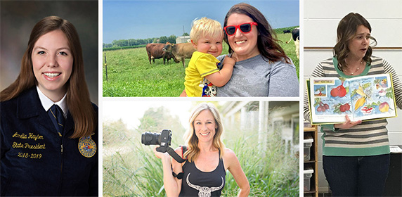 Collage image of women in agriculture who Culver's has featured.