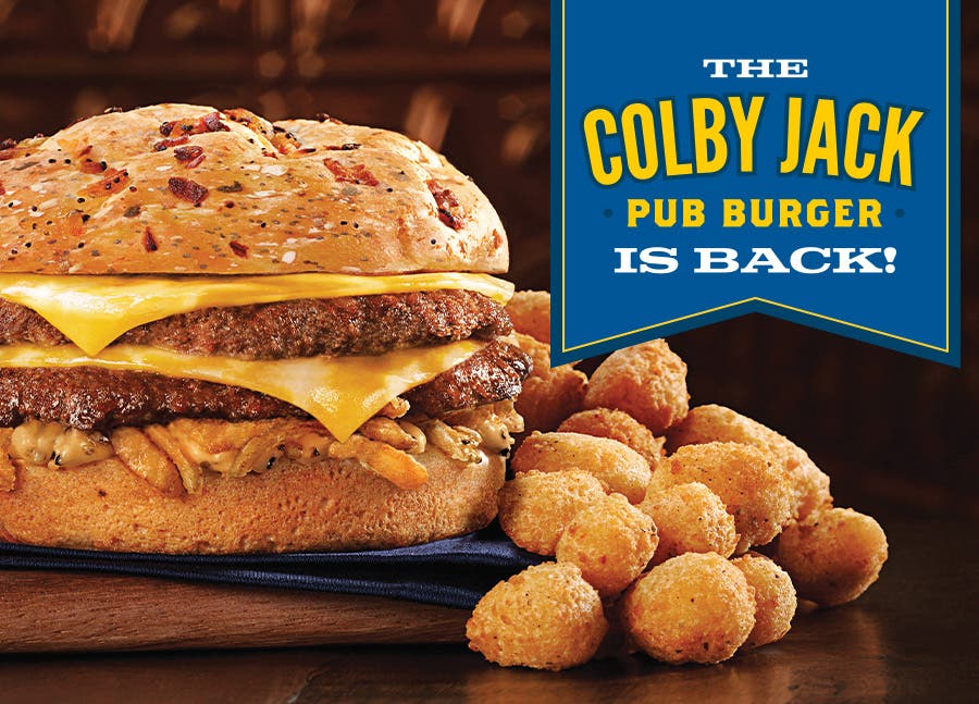 THE COLBY JACK PUB BURGER IS BACK