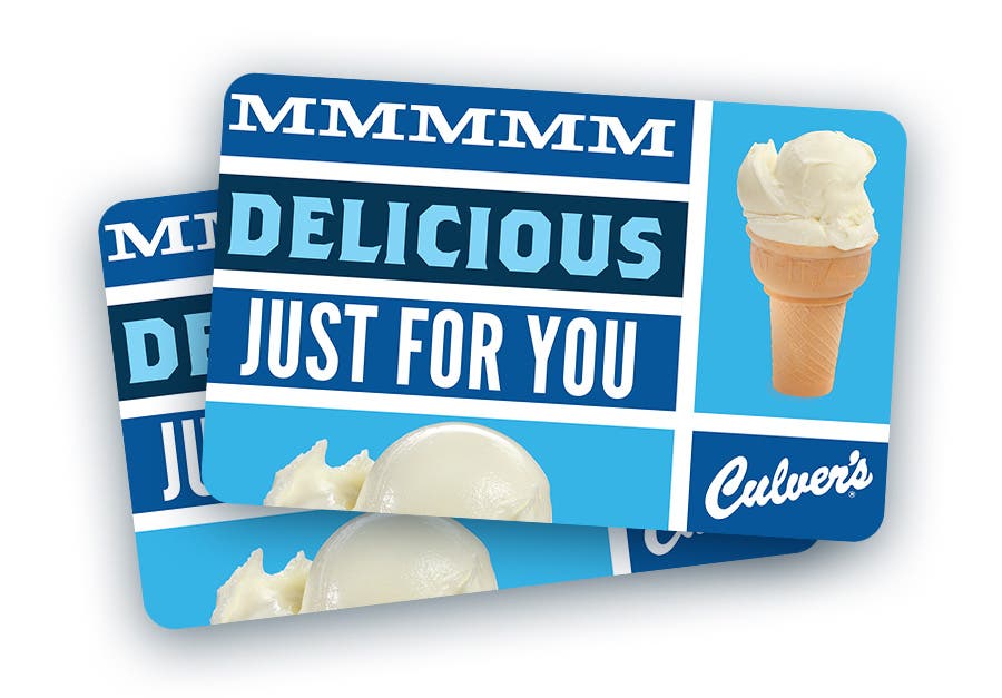 Culver's Gift Cards are there when you need them, as a pick-me-up for others or even yourself!