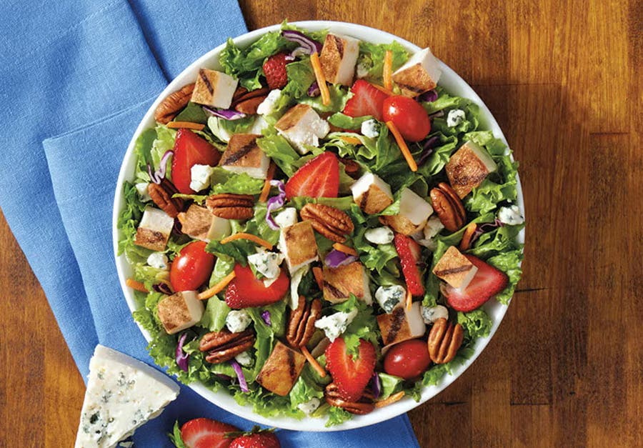 The crisp Strawberry Fields Salad, waiting to help you you to savor the last bits of summer.