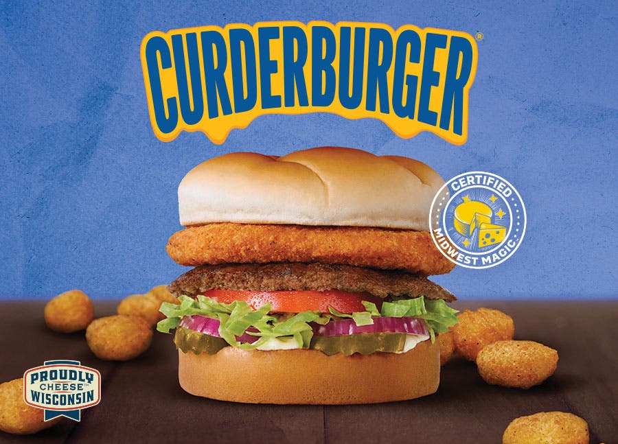 The CurderBurger. Certified Midwest Magic. Proudly Wisconsin Cheese.