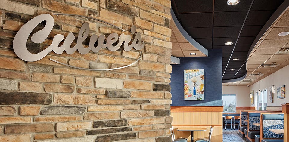 Interior Culver’s sign at Cottage Grove, WI location