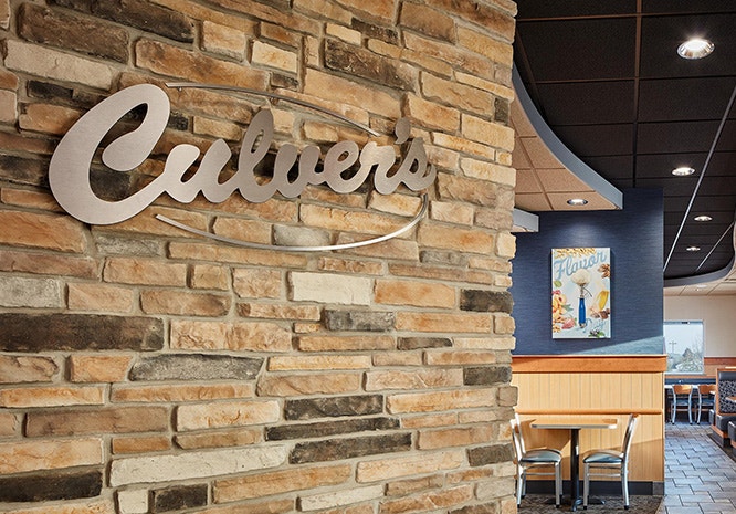 Interior Culver’s sign at Cottage Grove, WI location