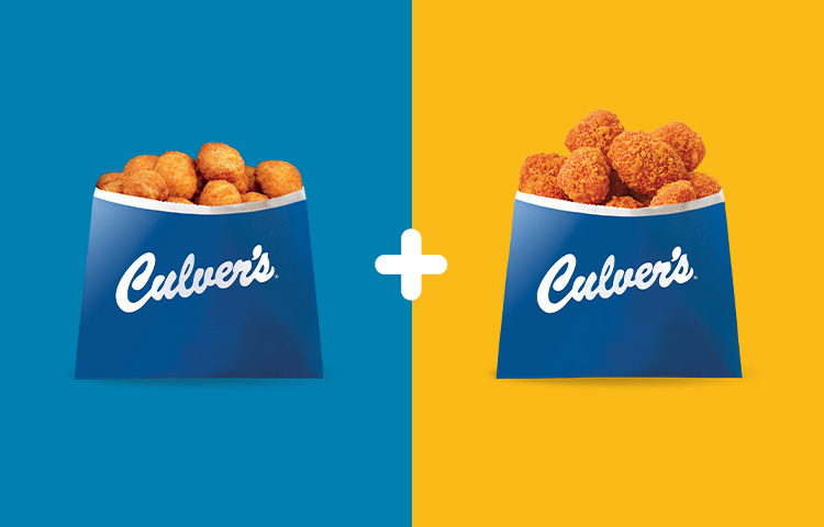 Grid-style image showing Wisconsin Cheese Curds on the left and Hot Honey Curds on the right.