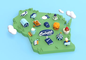 Culver's Map of Wisconsin with Icons