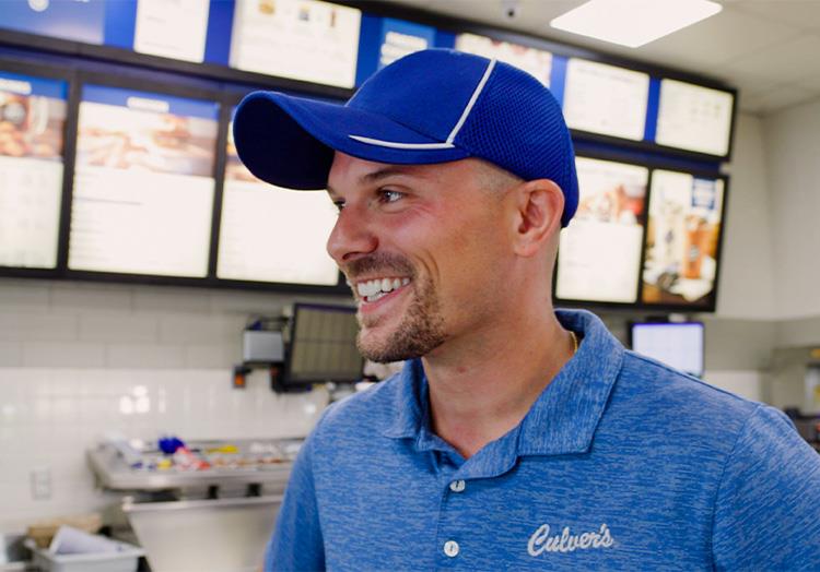 Bobby smiling while working at Culver’s