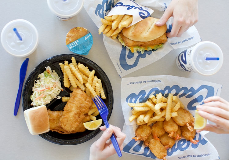 Link to story: Food Quiz: Test Your Seafood Smarts. Pictured, Culver's seafood dinners and value baskets.