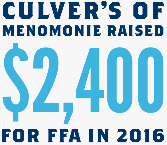 Culver's of Menomonie raised $2,400 for FFA in 2016
