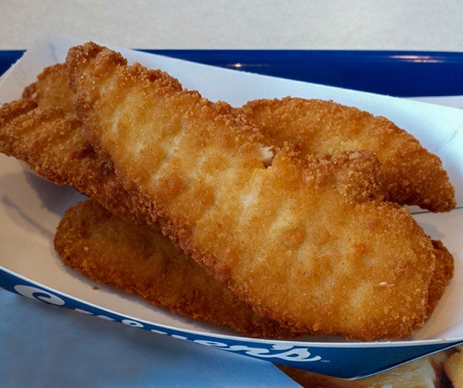 A basket of Culver’s Chicken Tenders. 