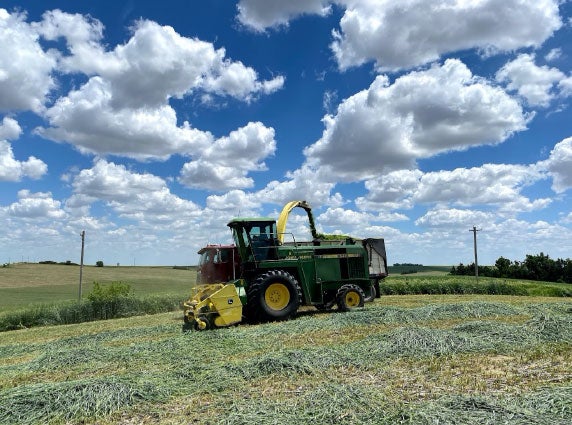 Tractor in a field.